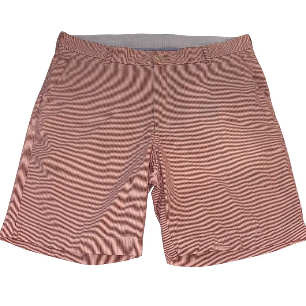 Bills Khakis Men's 38 Golf Resort Red White Seersucker Shorts Made in USA